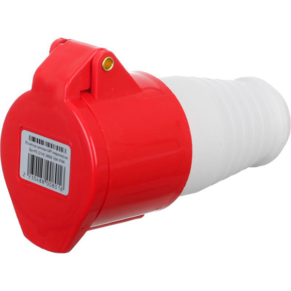 Розетка силовая переносная с заземлением UP! (Underprice) 3p+PE (214) 380В 16А IP44 серый