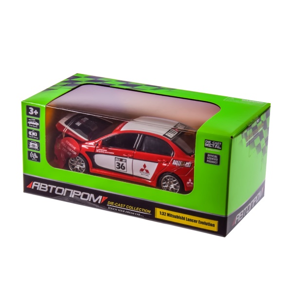 Автомодель Автопром 1:32 Mitsubishi Lancer Evolution в асортименті 68410