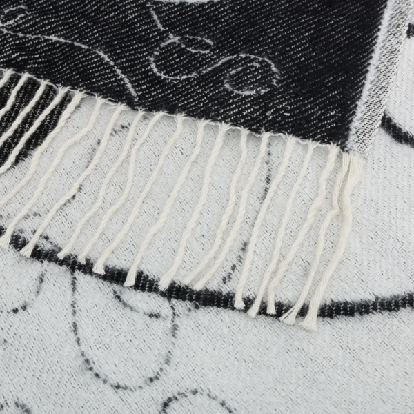 Плед дизайн 9/1 140x200 см черный с белым Ярослав 