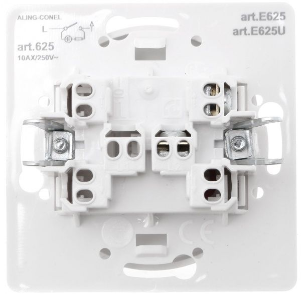Вимикач одноклавішний Aling-Conel Eon з підсвіткою 10 А 250В білий E625,0