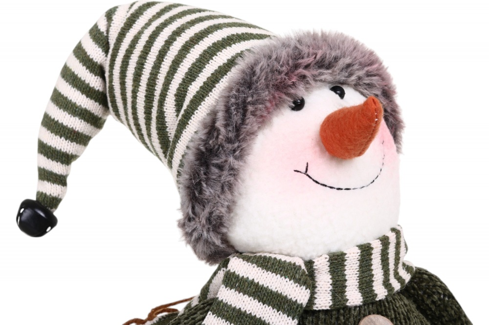 Декорація новорічна сніговик-хлопчик зелено-бежевий 22х69 см LF2221045