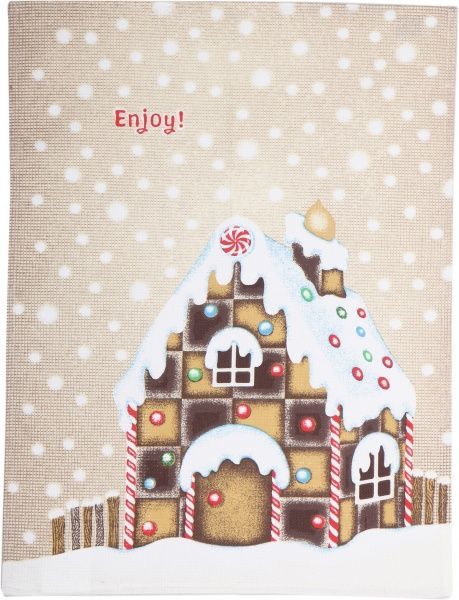 Полотенце вафельное Enjoy 44x60 см Прованс бежевый с рисунком 