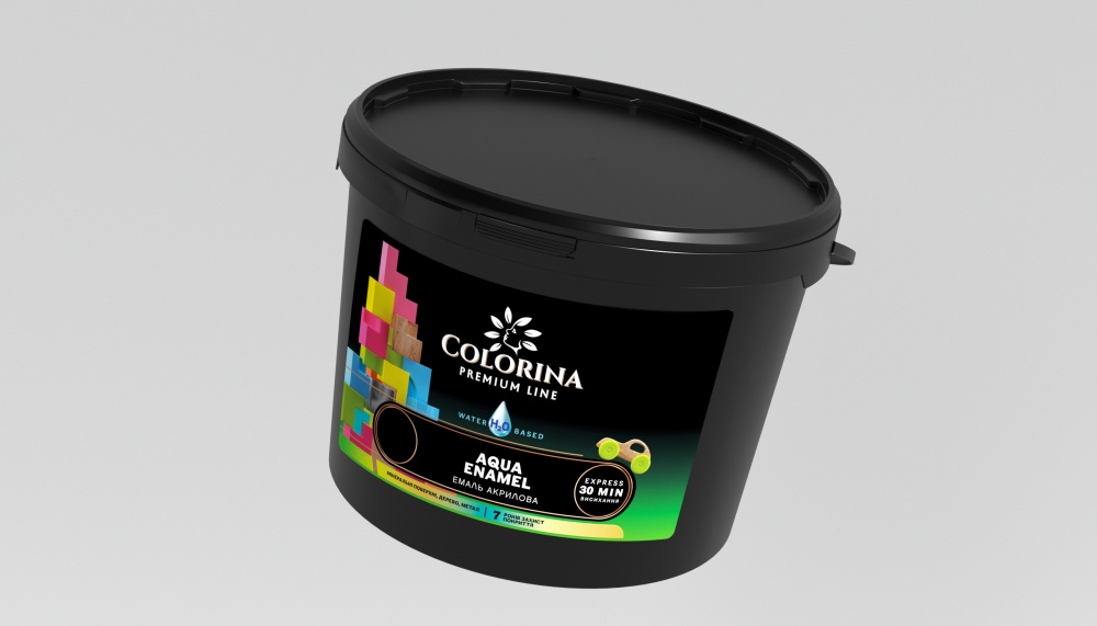 Емаль акрилова COLORINA AQUA ENAMEL сірий шовковистий мат 0,9л