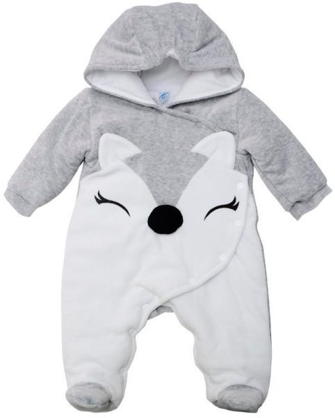 Комбинезон Minikin Лисичка р.74 белый с серым 1816504 