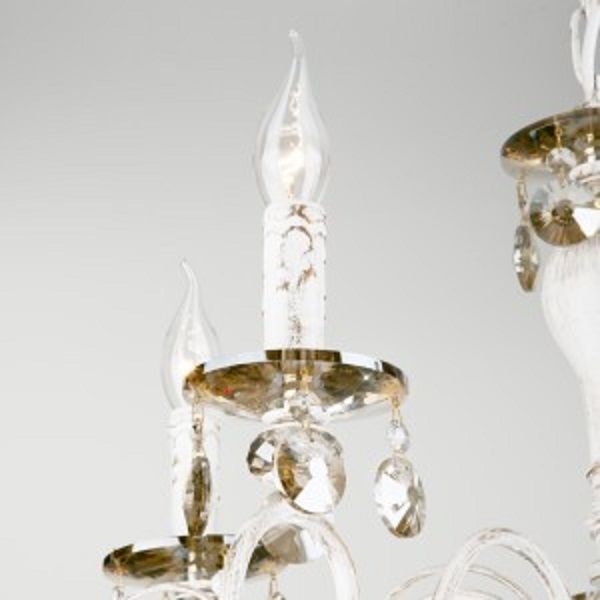 Люстра підвісна Strotskis Ravenna 5x60 Вт E14 білий/золото 10104/5 