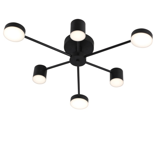 Люстра світлодіодна Victoria Lighting з пультом д/к 60 Вт чорний Otis/PL6 black 
