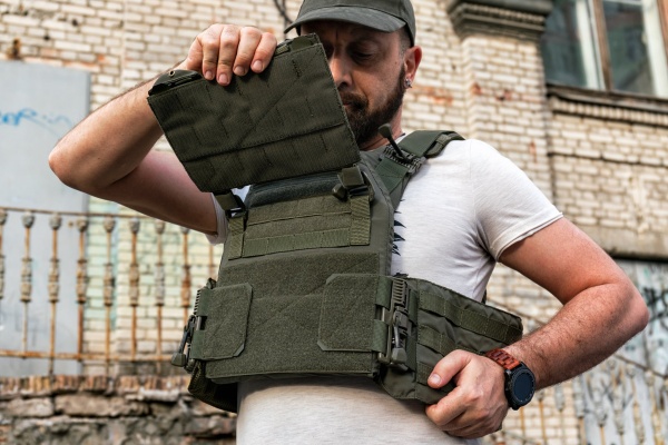 Плитоноска UKRTAC з системою швидкого скидання (Khaki), ткань Cordura 500 