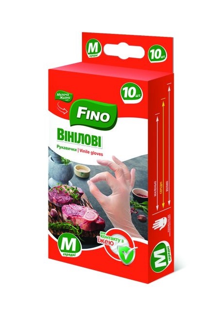 Перчатки виниловые Fino стандартные р.M