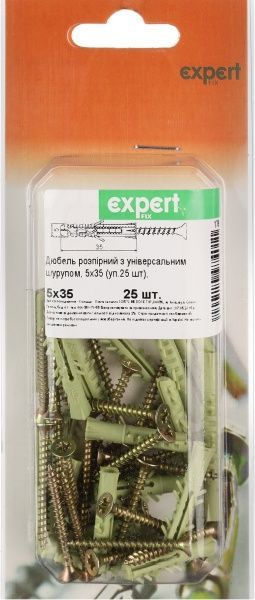 Дюбель распорный с универсальным шурупом 5x35 мм 25 шт. Expert Fix