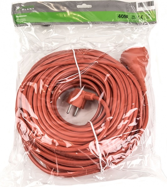 Подовжувач PowerPlant 40 м, 3x2.5 мм², 16А, морозостійкий (JY-3024/40) PPCA16M40S1L 