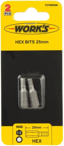 Бита Work's HEX 4x25 мм 2 шт. 131Н040А