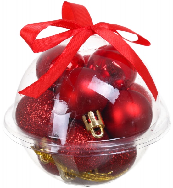 Набор елочных шаров красный CAN201020 d30 мм 12 шт./уп. 