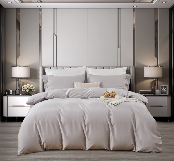 Комплект постільної білизни Solid сімейний світло-бежевий La Nuit 