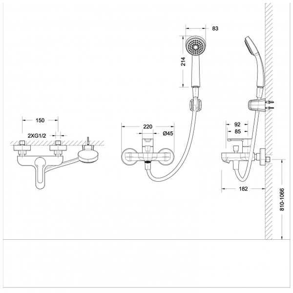 Змішувач для ванни Bravat Stream F 63783C-B