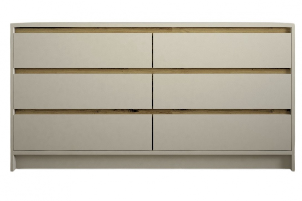 Комод Lion 3 6ш Бергамо 1600x430x860 мм кашемір/дуб артізан