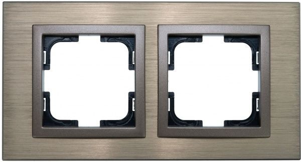 Рамка двомісна Mono Style Aluminium горизонтальна бронза 107-810000-161