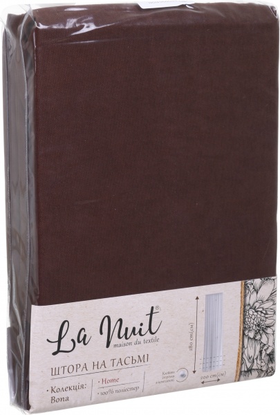 Штора Bona 200х280 см темно-коричневый La Nuit