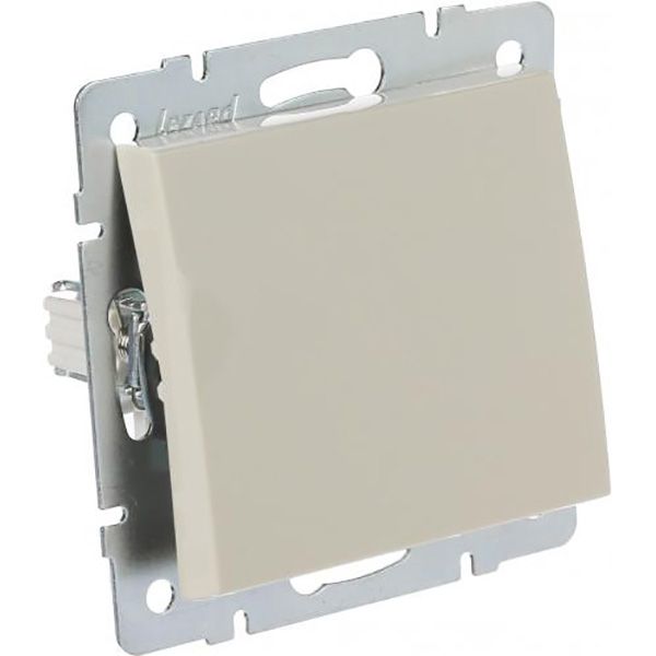 Вимикач одноклавішний Lezard Rain без підсвітки 220В крем 703-0388-100