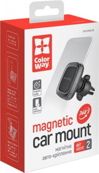 Автотримач для телефона магнітний ColorWay Air Vent-2 CW-CHM05-GR сірий