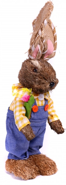 Декорація великодня Кролик довговухий з квіткою 15х37 см в асортименті (G6260019/22)