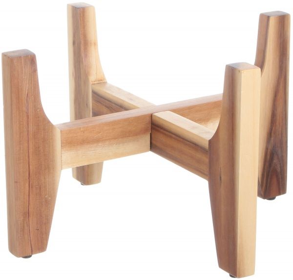 Горшок Viet Thanh Ceramic на деревянных ножках 29х22 см VT.11597 круглый белый 