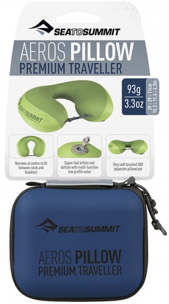 Подушка надувная Sea To Summit Aeros Premium Pillow Traveller STS APILPREMYHANB синий