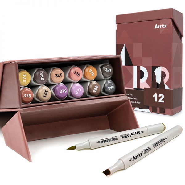 Набор маркеров Arrtx Oros ASM-03-SK02 12 цветов оттенки кожи LC302772 