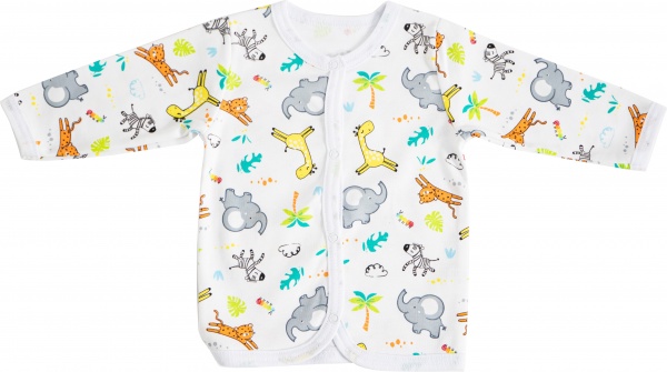 Кофтинка дитяча унісекс GABBI KF-23-1 р.80 білий із принтом 13644 