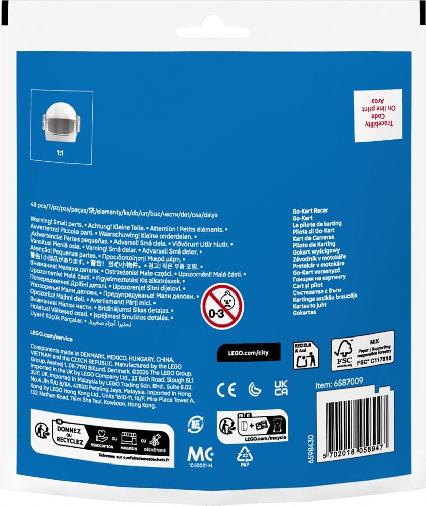 Конструктор LEGO City Гонщик на картинге 30719