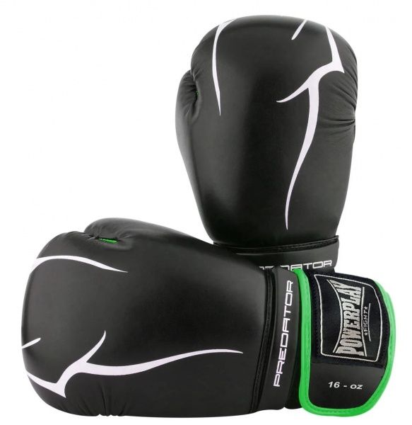 Боксерские перчатки PowerPlay р. 16 16oz 3018 черно-зеленый