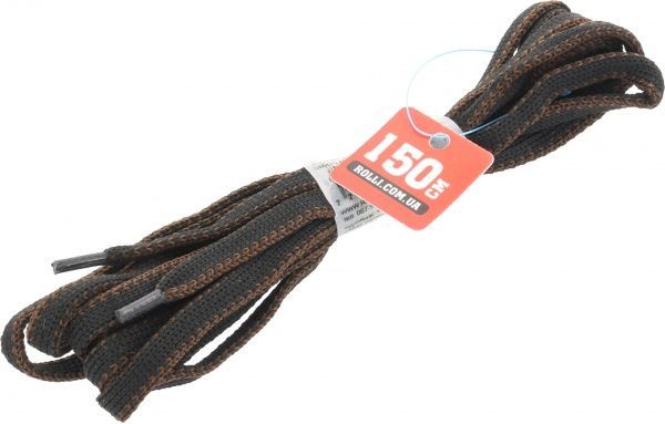 Шнурок  Rolli плоский 150 см коричневий