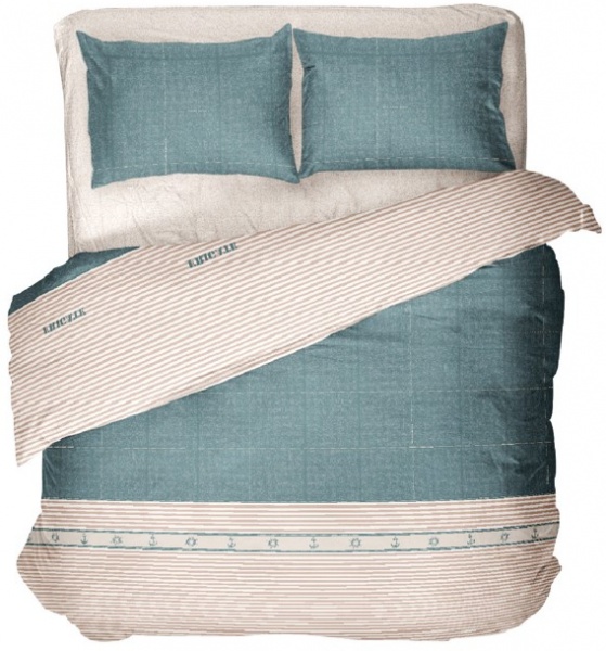 Комплект постельного белья семейный Sealine синий Luna 