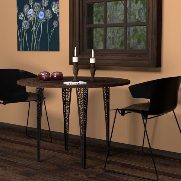 Меблева ніжка DC 710 мм фігурна чорна 