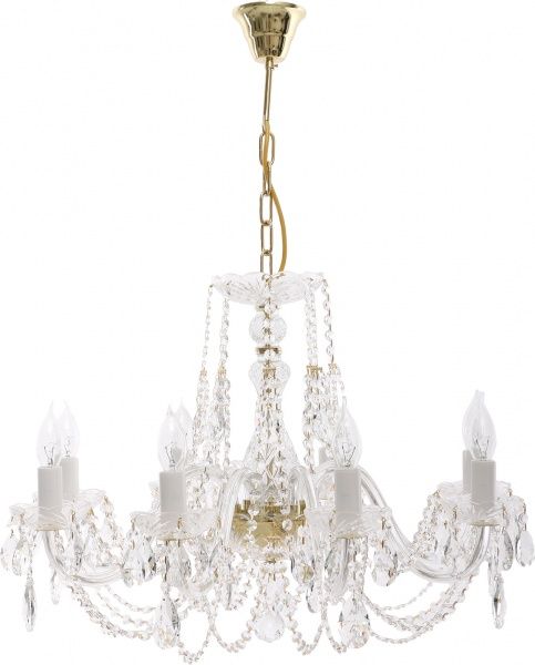 Люстра подвесная Crystal Life 8x40 Вт E14 золото A6024LM-8GO 