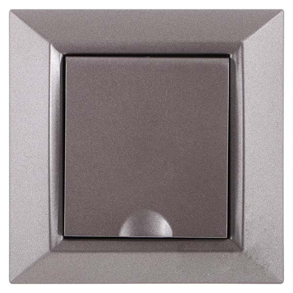 Розетка із заземленням UP! (Underprice) Vesta без шторок з кришкою сірий металік