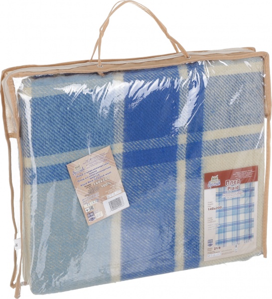 Плед дизайн 21/8 140x200 см синій із білим Ярослав 