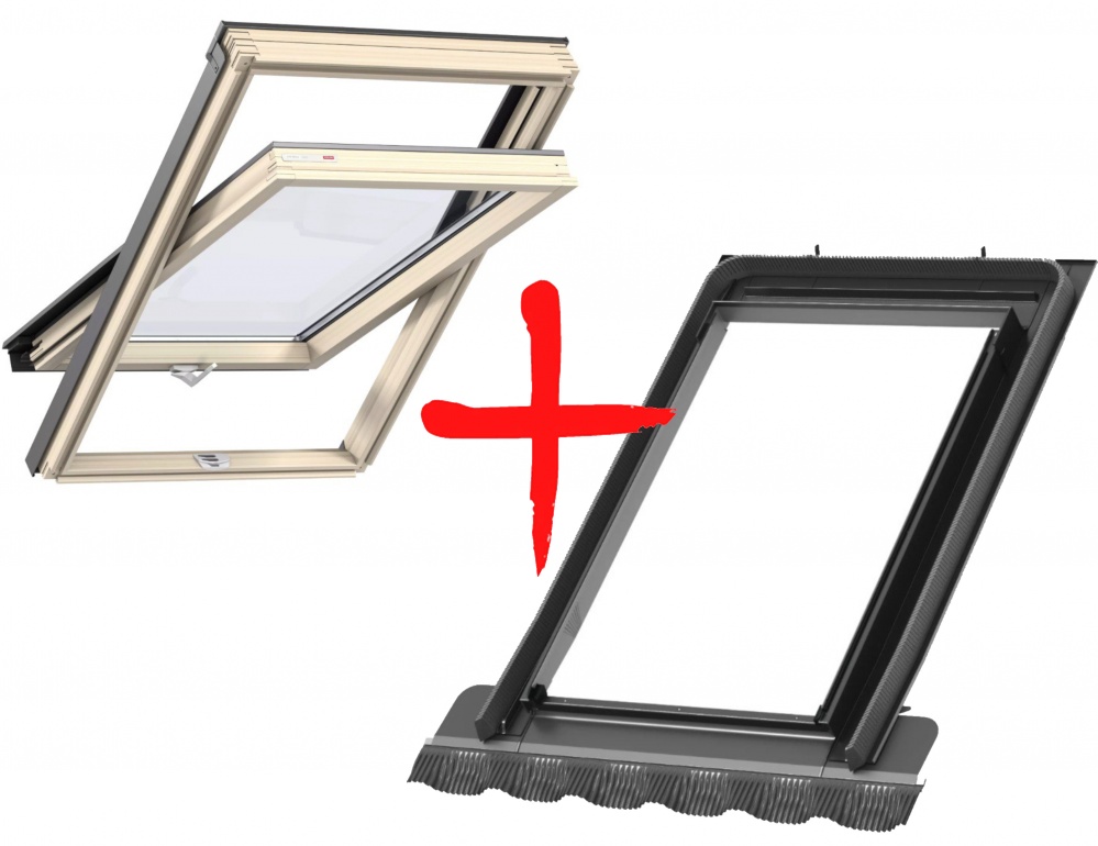 Комплект Velux вікно Дачне GRR 55x98 + Комір EWR
