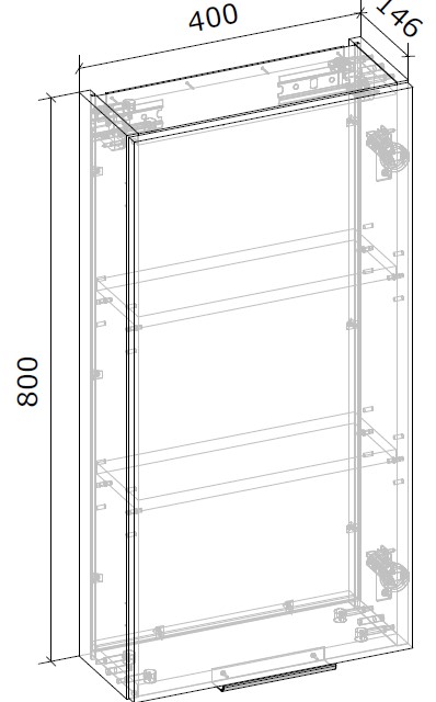 Шкаф подвесной Грейд Kori 400х800х146 мм графит