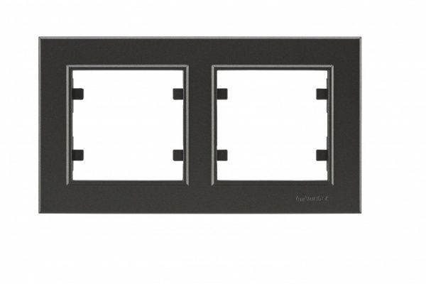 Рамка двухместная Makel Karea горизонтальная дымчатый