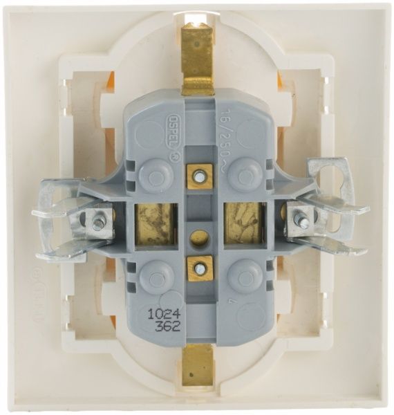 Розетка подвійна із заземленням Ospel Impresja 16 А 250 В без шторок кремовий