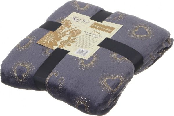 Плед Basic Shine Hearts 160x200 см синій La Nuit 