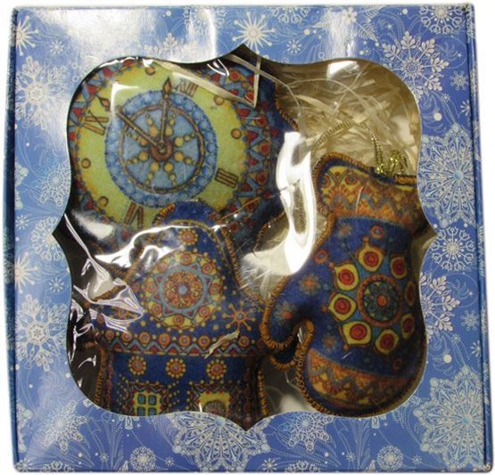 Набор подвесок Часы, домик и рукавичка 3 шт. 15 см