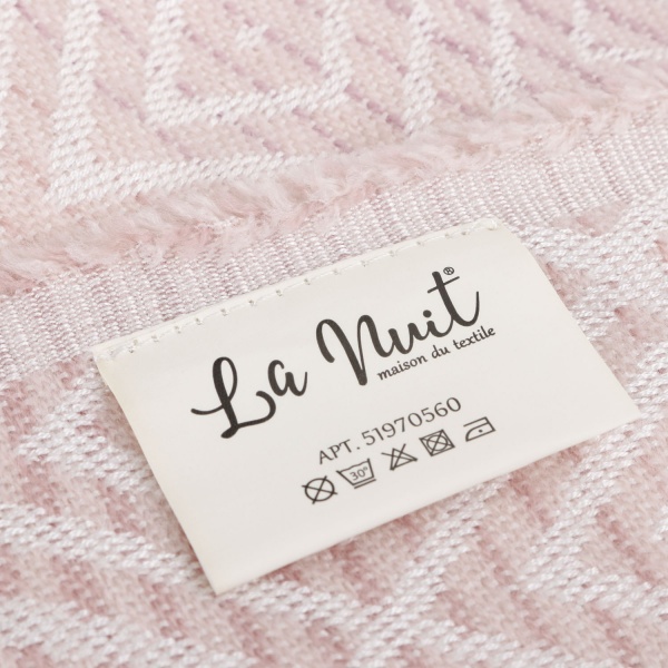 Плед Rombo 140x200 см рожевий із білим La Nuit 