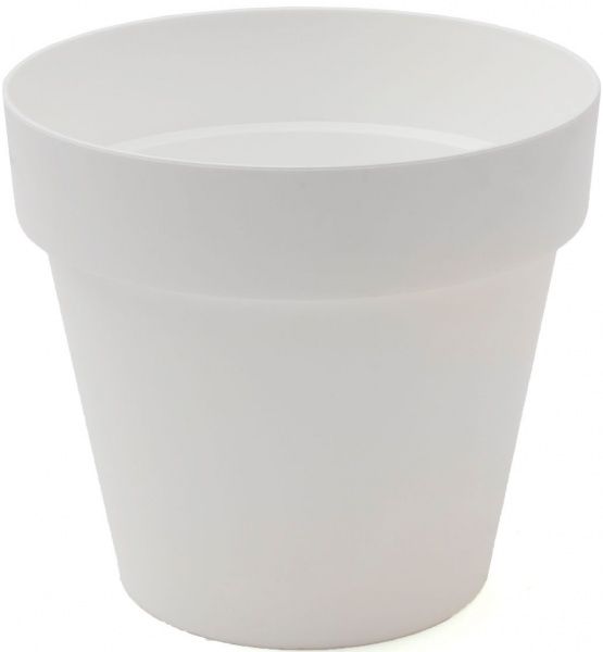 Горщик пластиковий Prosperplast Cube круглий 29л білий (79952-449) 