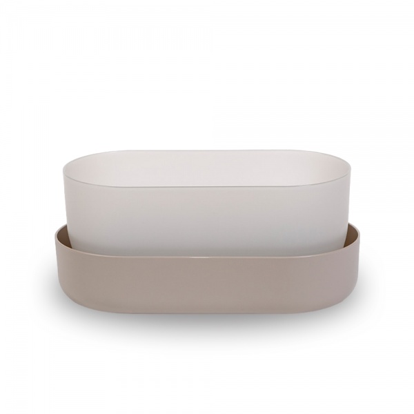 Вазон пластиковий Plastia з піддоном Tolita 29,5 см круглий 3,2 л коричневий (1909783007) 