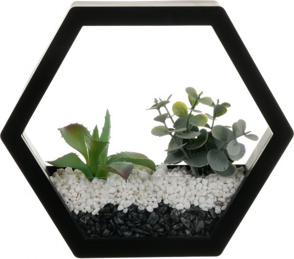 Декор настінний Nature шестикутний 23x20 см чорний 