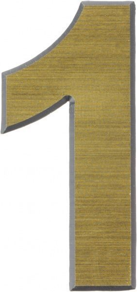 Цифра 1 пластик золотий 50 мм