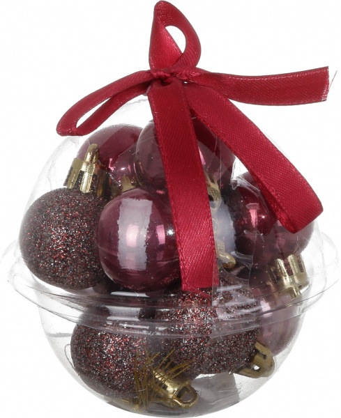 Набор елочных шаров розовых d30 мм 12 шт./уп. 