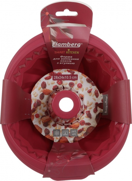 Форма для выпекания кекса Magic Ring с втулкой 28х24х10.5 см бордо Flamberg Smart Kitchen