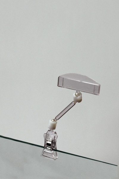 Держатель ценника с малой прищепкой с ножкой 50 мм пластиковый прозрачный 5 шт. 